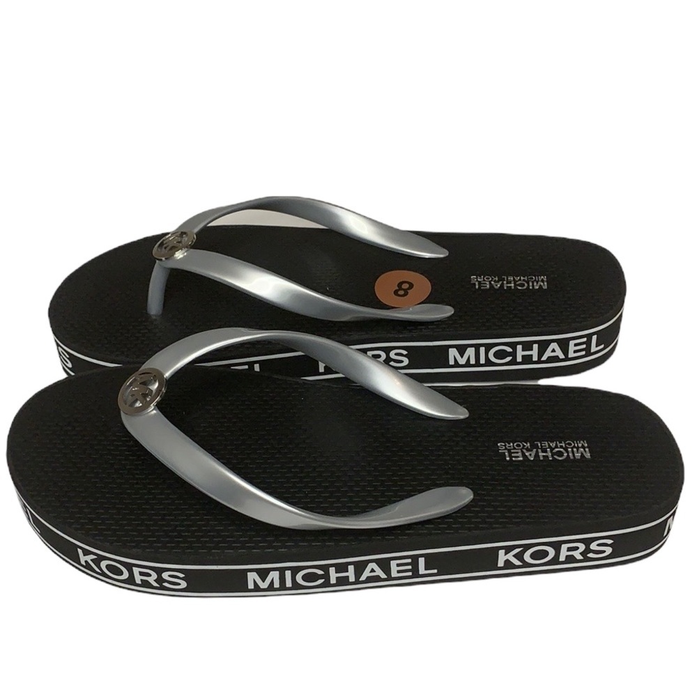 Michael Kors Monogram Sandals Flip Flop Slides Size 10 New
